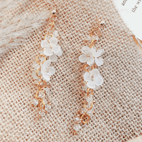 White Blossom Earrings