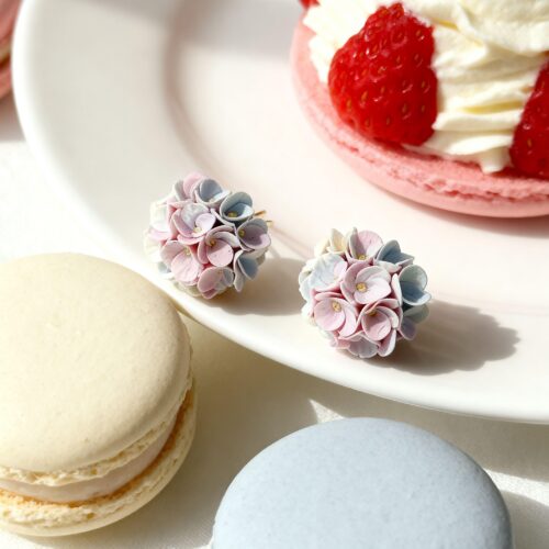 Pastel Hydrangea Garden Stud Earrings