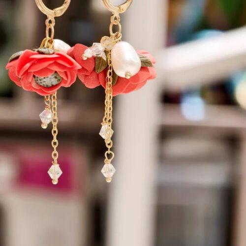 Red Bloom Whisper Earrings