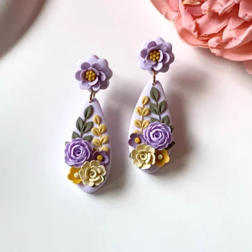 Floral-Themed Earrings - 01
